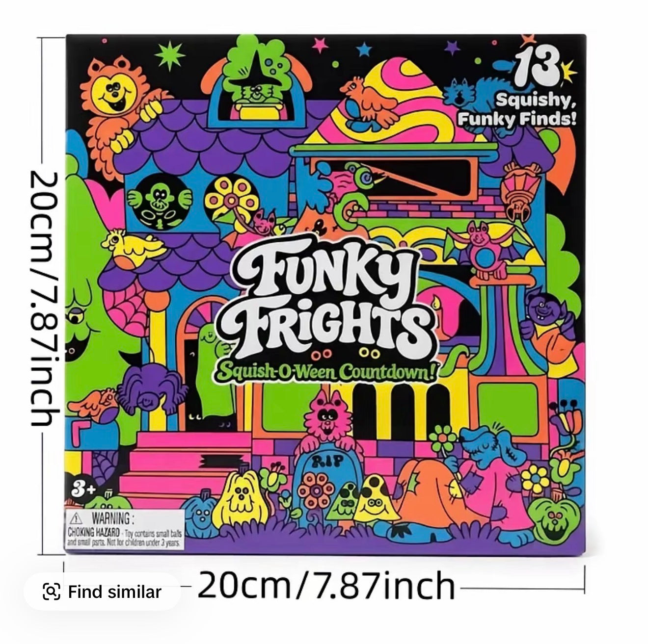 Needoh New Funky Frights Halloween Advent Calendar 13 Days, Spooky Squishy Slow Rise Stress Relief Toys Countdown Gift Box
