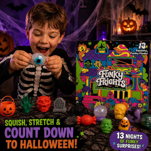 Needoh New Funky Frights Halloween Advent Calendar 13 Days, Spooky Squishy Slow Rise Stress Relief Toys Countdown Gift Box